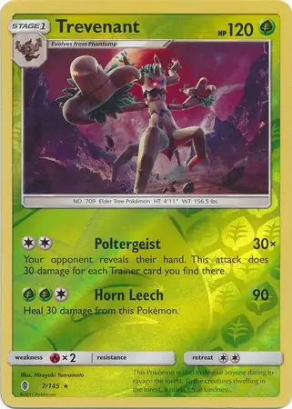 Trevenant Reverse Holo Pokemon card from Guardians Rising