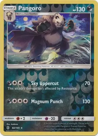 Pangoro Reverse Holo Pokemon card from Guardians Rising