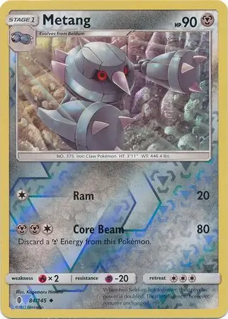 Metang Reverse Holo Pokemon card from Guardians Rising