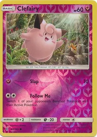 Clefairy Reverse Holo Pokemon card from Guardians Rising