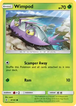 Wimpod Pokemon card from Guardians Rising