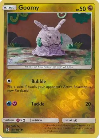 Goomy Reverse Holo Pokemon card from Guardians Rising