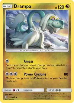 Drampa Pokemon card from Guardians Rising