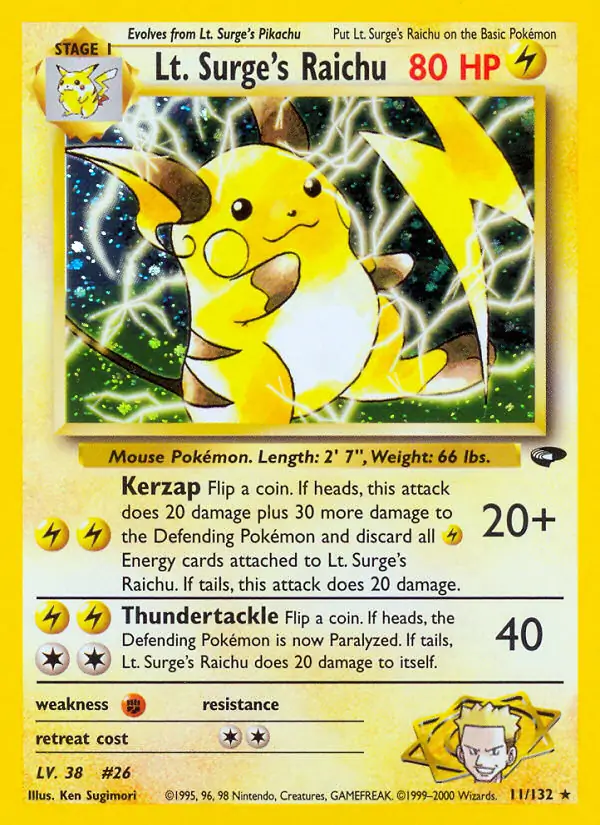 Lt. Surge's Raichu Holo