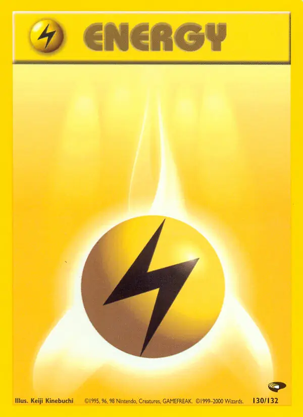 Lightning Energy Pokemon card from Gym Challenge