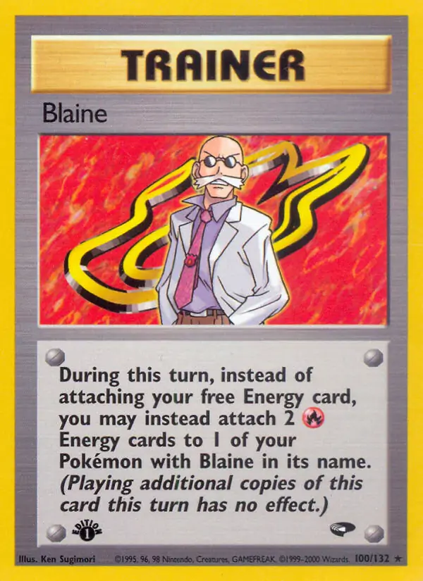 Blaine Pokemon card from Gym Challenge 1st Edition