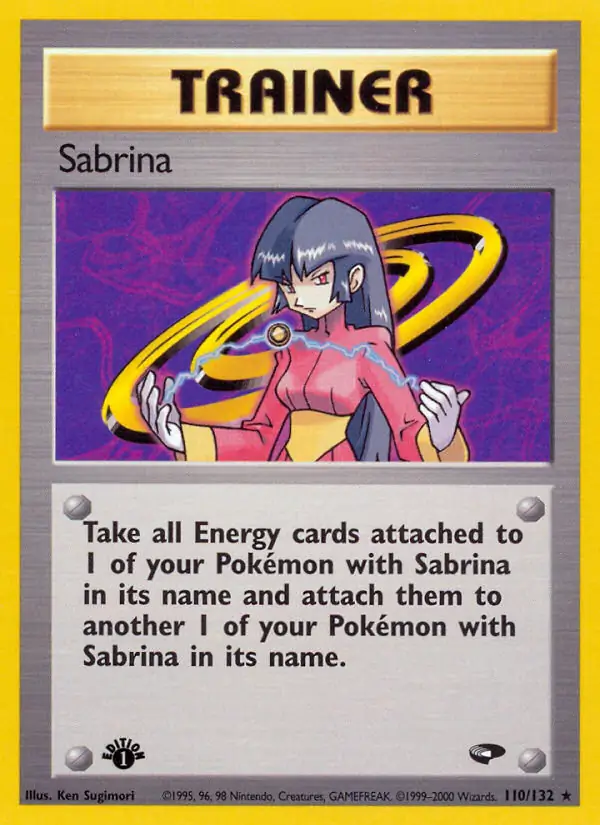 Sabrina Pokemon card from Gym Challenge 1st Edition