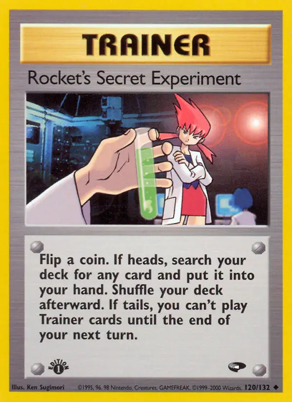 Rocket's Secret Experiment Pokemon card from Gym Challenge 1st Edition