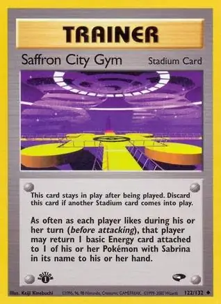 Saffron City Gym Pokemon card from Gym Challenge 1st Edition