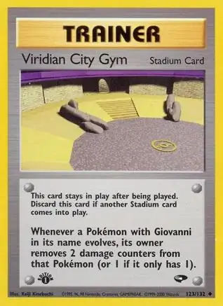 Viridian City Gym Pokemon card from Gym Challenge 1st Edition