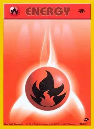 Fire Energy Pokemon card from Gym Challenge 1st Edition