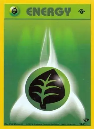 Grass Energy Pokemon card from Gym Challenge 1st Edition