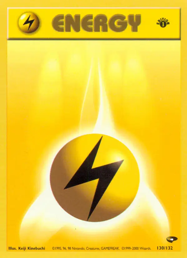 Lightning Energy Pokemon card from Gym Challenge 1st Edition