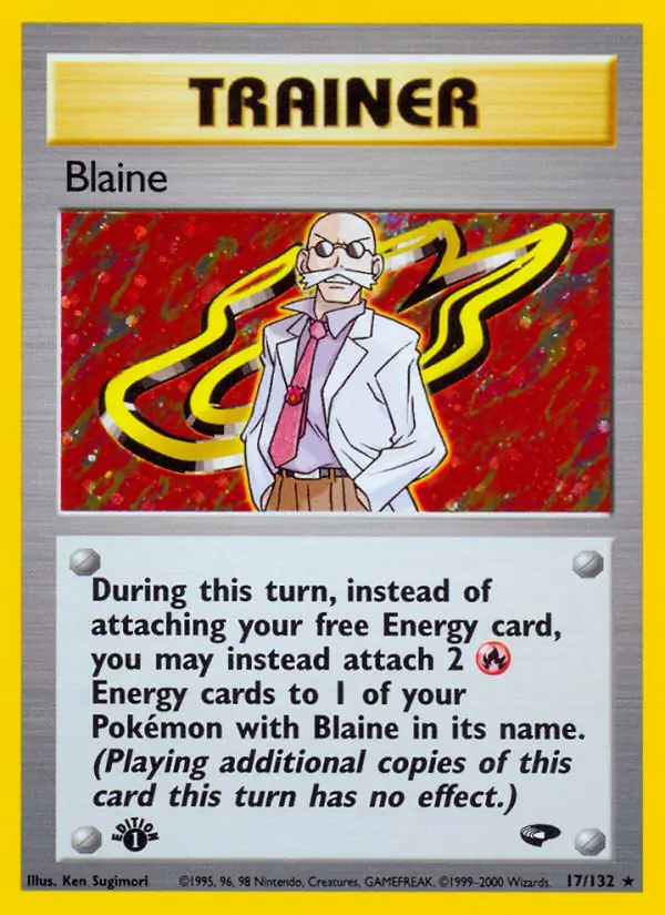 Blaine Holo Pokemon card from Gym Challenge 1st Edition