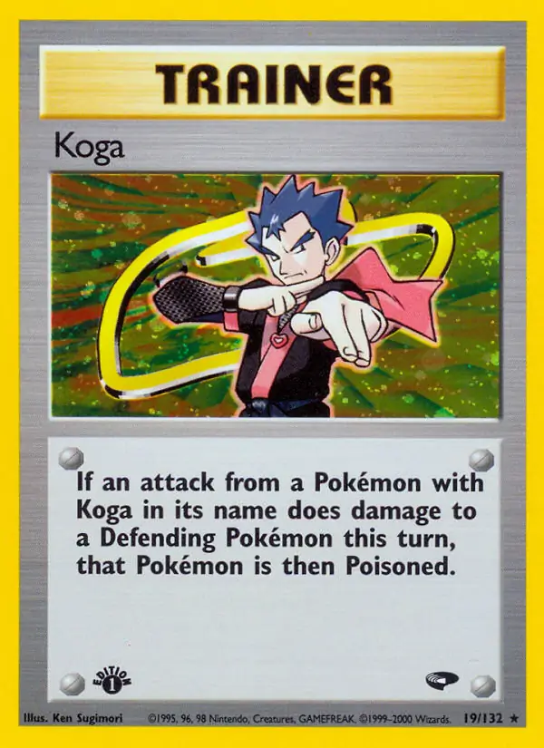 Koga Holo Pokemon card from Gym Challenge 1st Edition