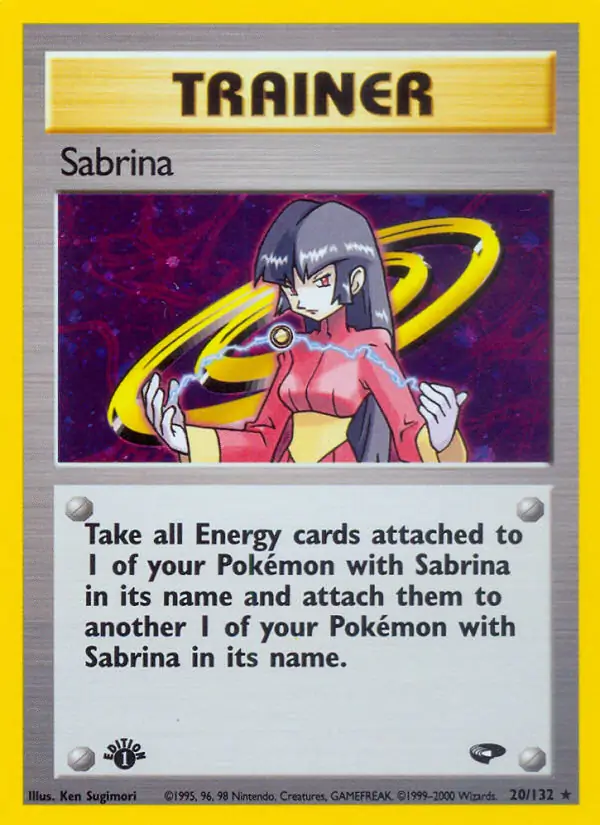 Sabrina Holo Pokemon card from Gym Challenge 1st Edition