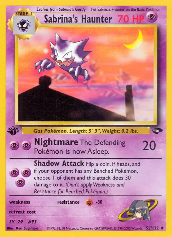 Sabrina's Haunter Pokemon card from Gym Challenge 1st Edition
