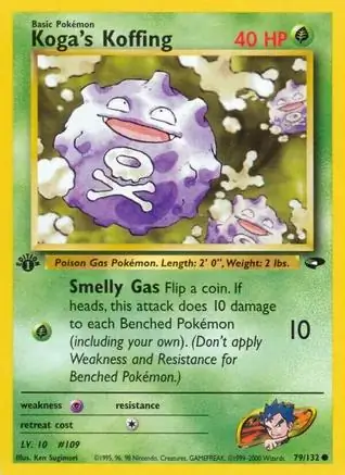 Koga's Koffing Pokemon card from Gym Challenge 1st Edition