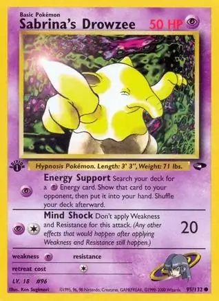 Sabrina's Drowzee Pokemon card from Gym Challenge 1st Edition