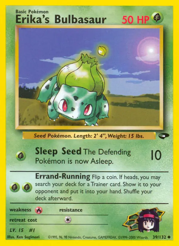 Erika's Bulbasaur Pokemon card from Gym Challenge