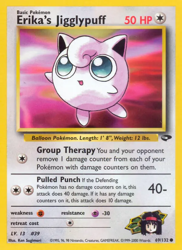 Erika's Jigglypuff Pokemon card from Gym Challenge