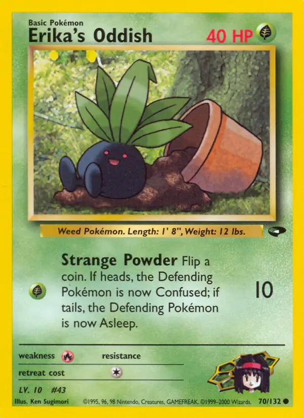 Erika's Oddish Pokemon card from Gym Challenge