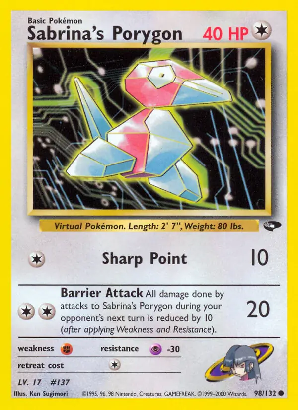 Sabrina's Porygon Pokemon card from Gym Challenge