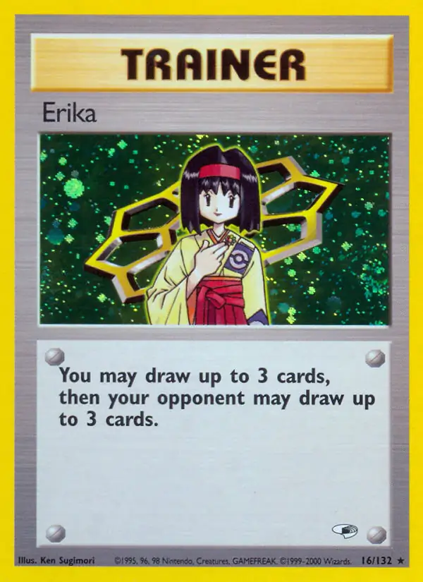 Erika Holo Pokemon card from Gym Heroes