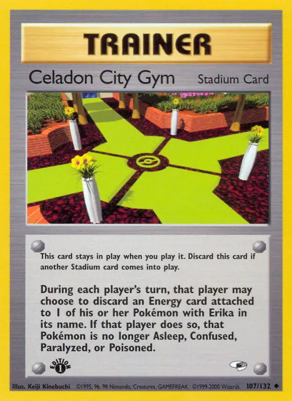 Celadon City Gym Pokemon card from Gym Heroes 1st Edition