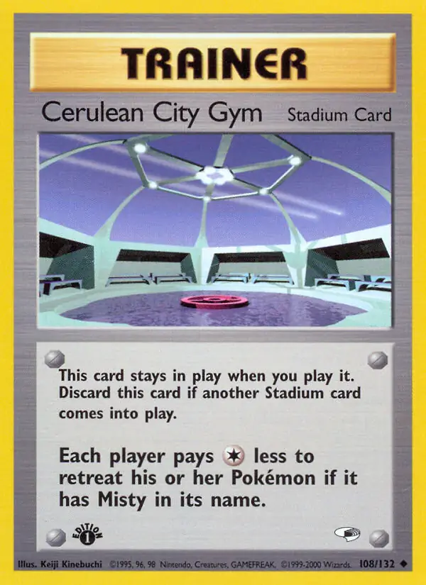 Cerulean City Gym Pokemon card from Gym Heroes 1st Edition