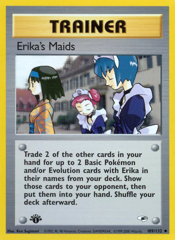 Erika's Maids Pokemon card from Gym Heroes 1st Edition