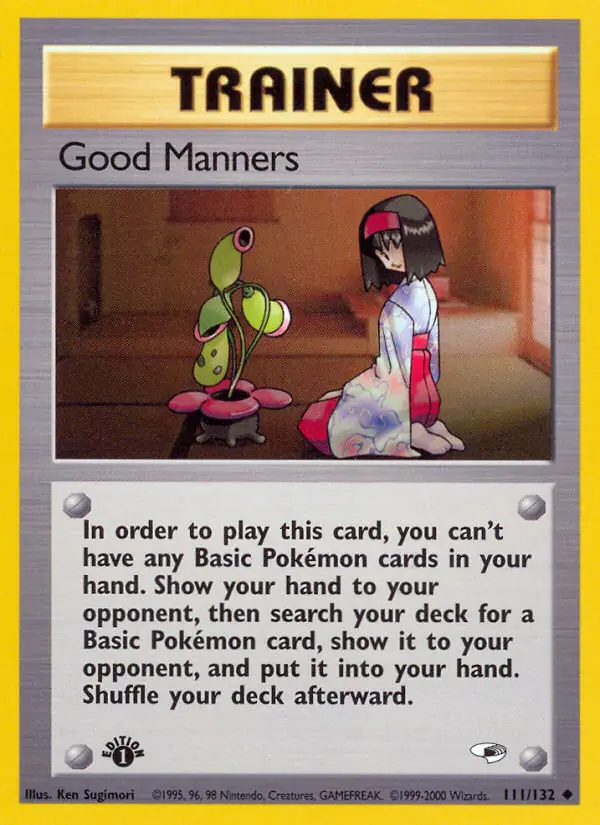 Good Manners Pokemon card from Gym Heroes 1st Edition