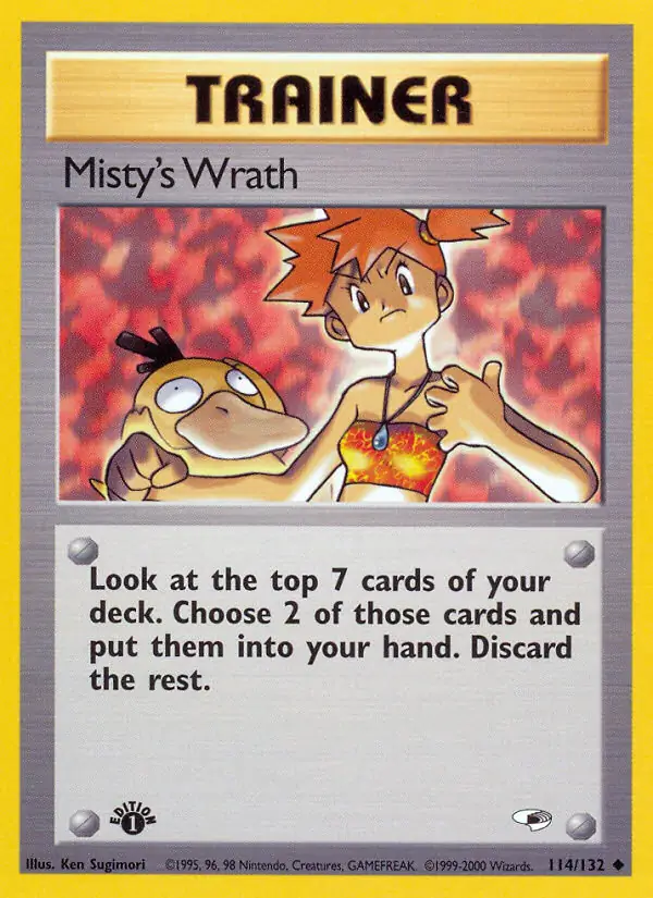 Misty's Wrath Pokemon card from Gym Heroes 1st Edition