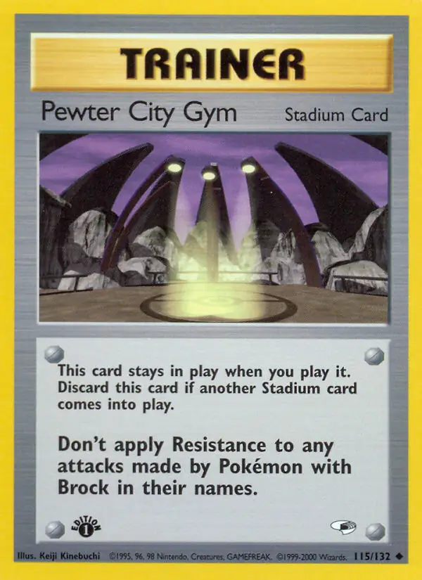 Pewter City Gym Pokemon card from Gym Heroes 1st Edition