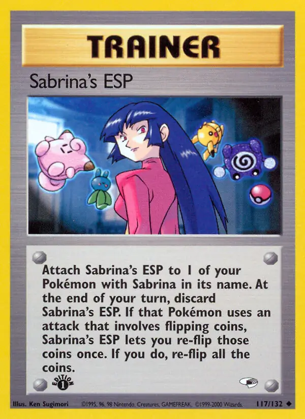 Sabrina's ESP Pokemon card from Gym Heroes 1st Edition