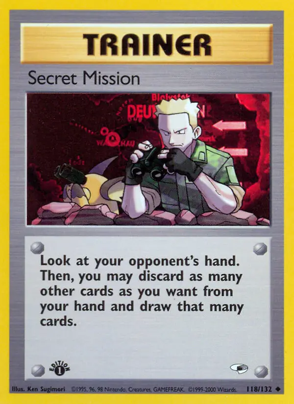 Secret Mission Pokemon card from Gym Heroes 1st Edition
