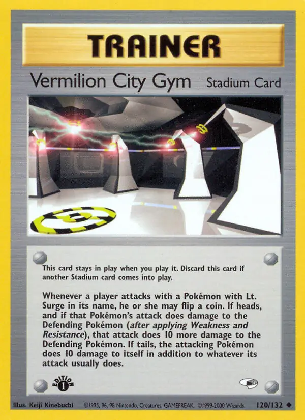 Vermilion City Gym Pokemon card from Gym Heroes 1st Edition