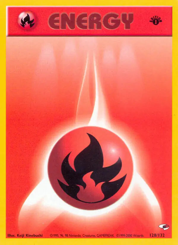 Fire Energy Pokemon card from Gym Heroes 1st Edition