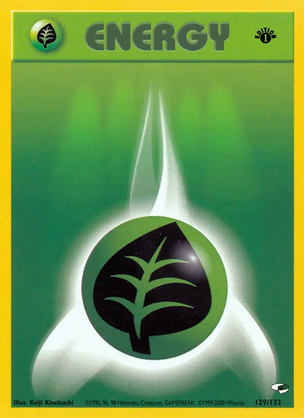 Grass Energy Pokemon card from Gym Heroes 1st Edition