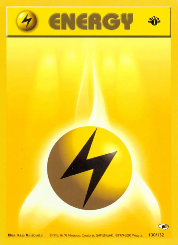 Lightning Energy Pokemon card from Gym Heroes 1st Edition