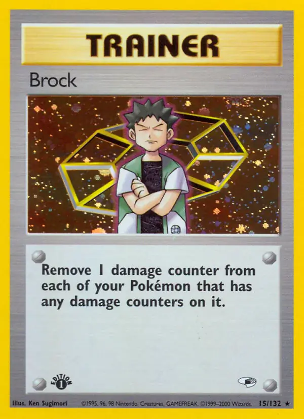 Brock Holo Pokemon card from Gym Heroes 1st Edition