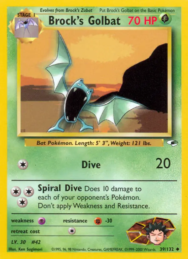 Brock's Golbat Pokemon card from Gym Heroes