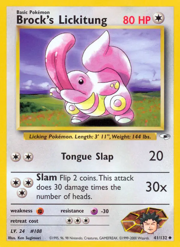 Brock's Lickitung Pokemon card from Gym Heroes