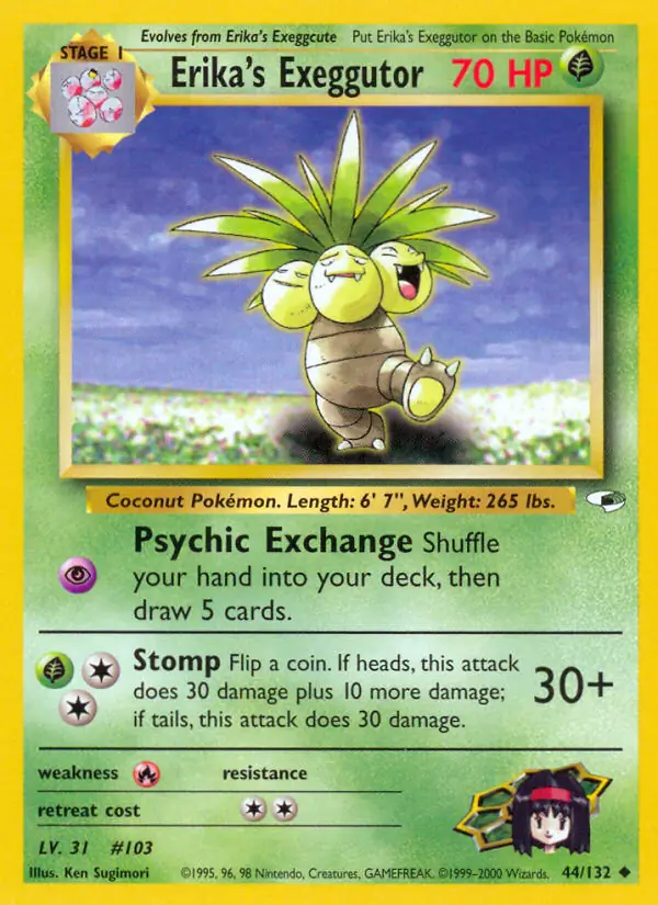 Erika's Exeggutor Pokemon card from Gym Heroes