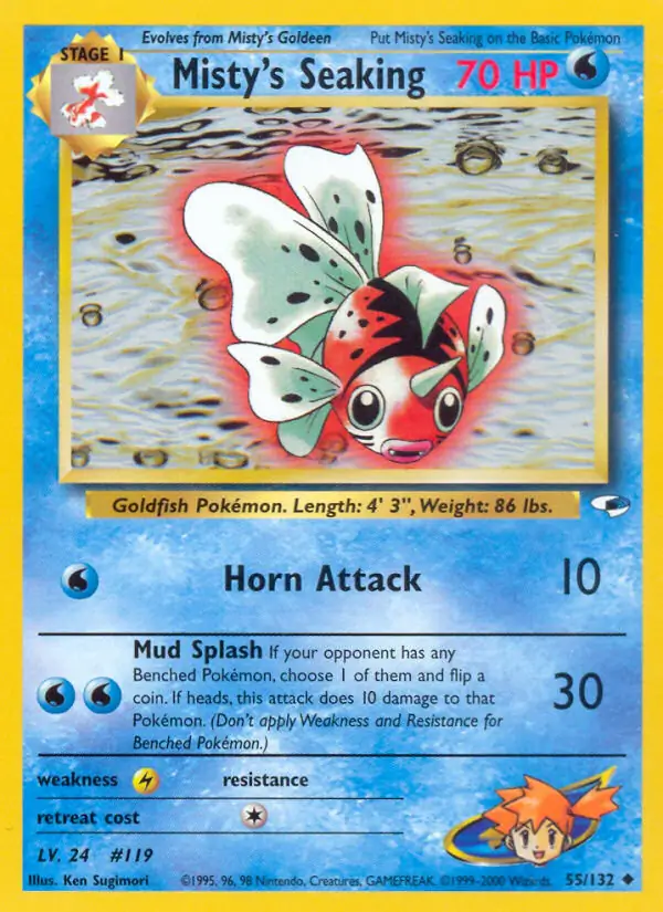 Misty's Seaking Pokemon card from Gym Heroes