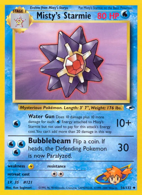 Misty's Starmie Pokemon card from Gym Heroes