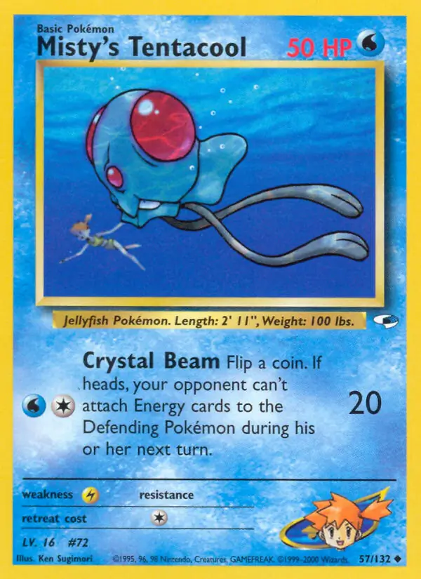 Misty's Tentacool Pokemon card from Gym Heroes