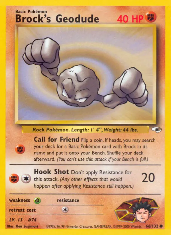 Brock's Geodude Pokemon card from Gym Heroes