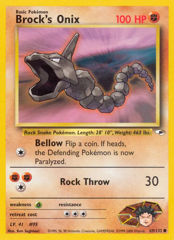 Brock's Onix Pokemon card from Gym Heroes