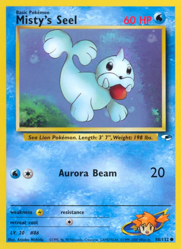 Misty's Seel Pokemon card from Gym Heroes